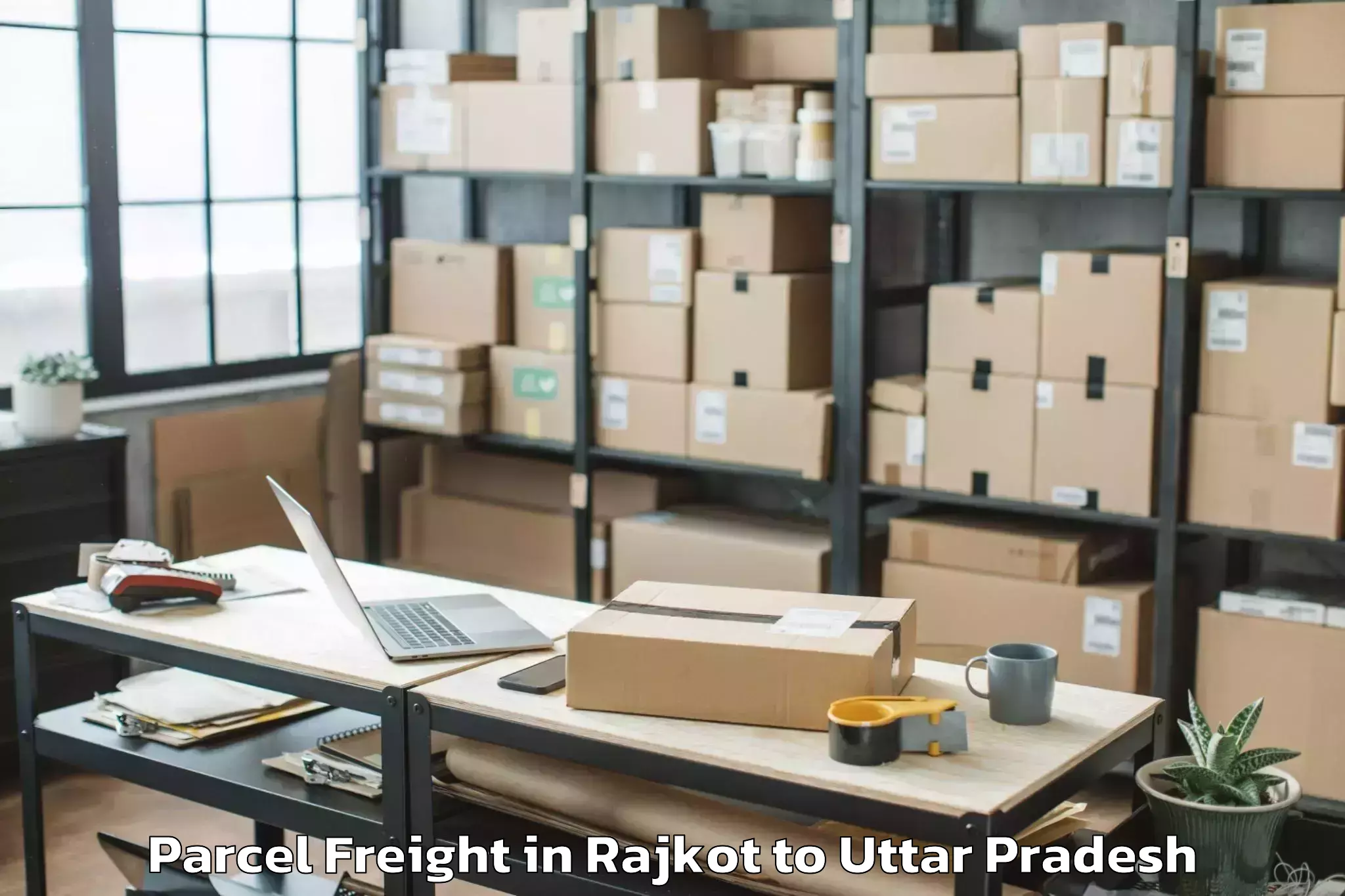 Hassle-Free Rajkot to Bahjoi Parcel Freight